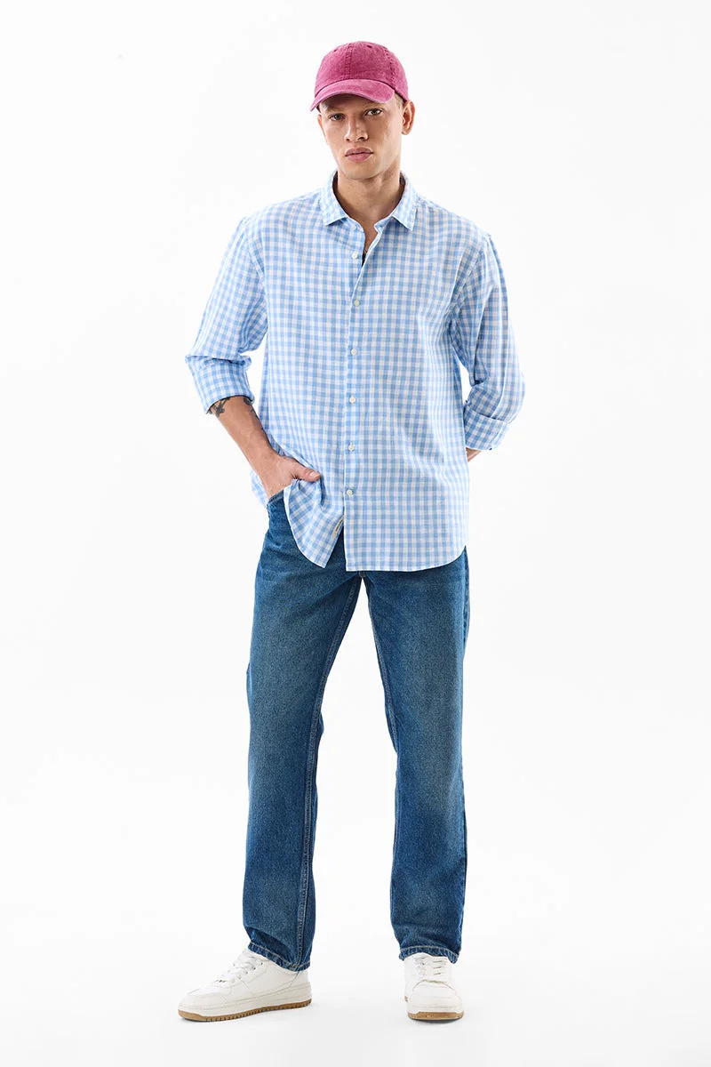 سنيتش Gingham Linen Blend Regular Fit Shirt